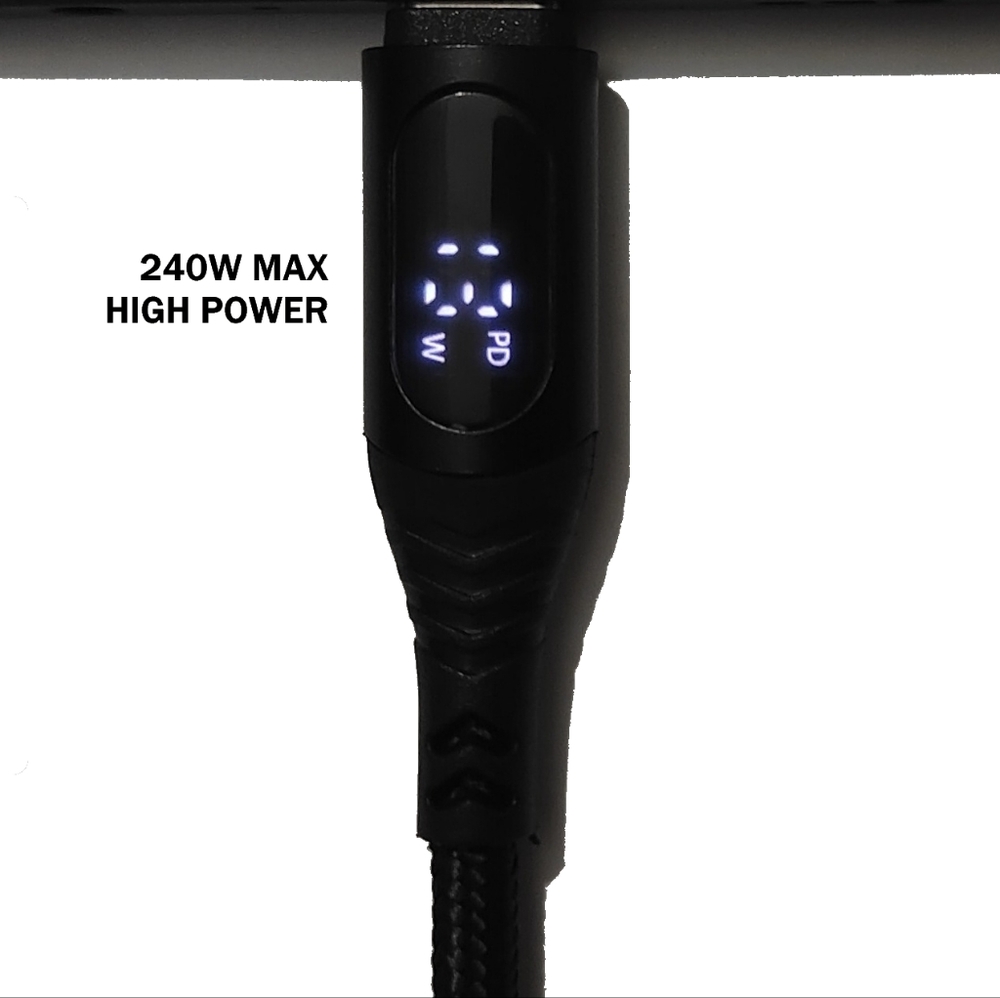 240W USB Type C To USB C 6.5FT Cable PD 3.1 Fast Charging LCD Display E-Marker